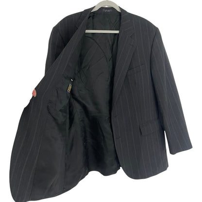 CHAPS Ralph Lauren Mens Grey Pinstripe Wool Sport Coat Blazer