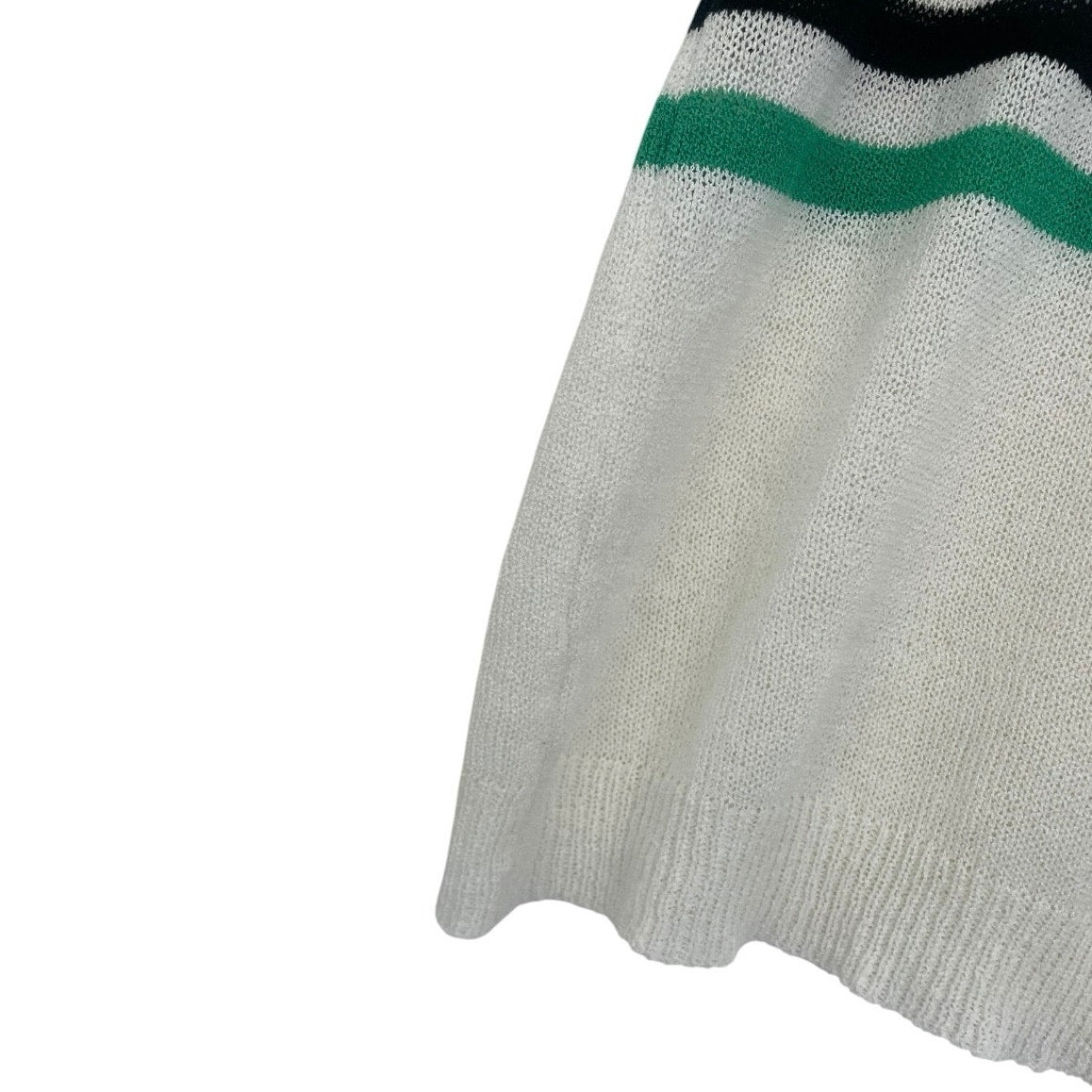 Bibi Cream Striped Colorful Striped Sheer Knit Top
