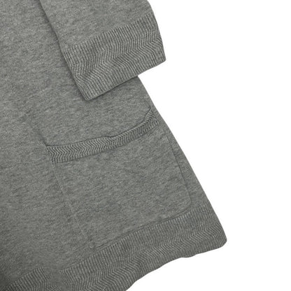 Jeanne Pierre Grey Cropped Sleeve Crewneck Sweater