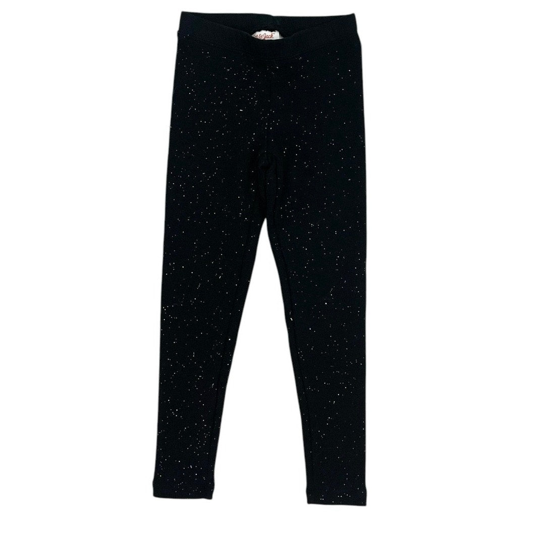 NWT Cat & Jack Girls Black Sparkly Glitter Leggings