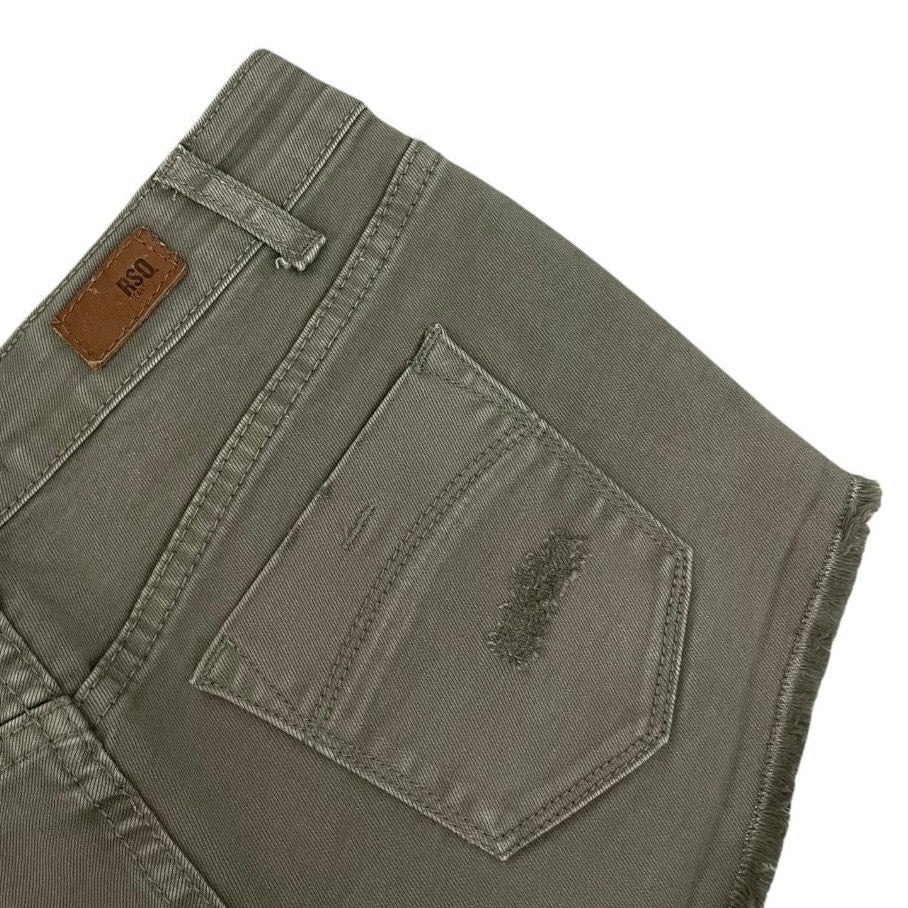 RSQ Jeans Olive Green Cabo Cut-Off Distressed Mini Jean Shorts