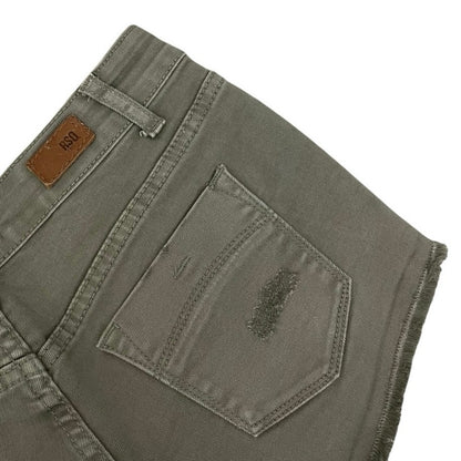 RSQ Jeans Olive Green Cabo Cut-Off Distressed Mini Jean Shorts
