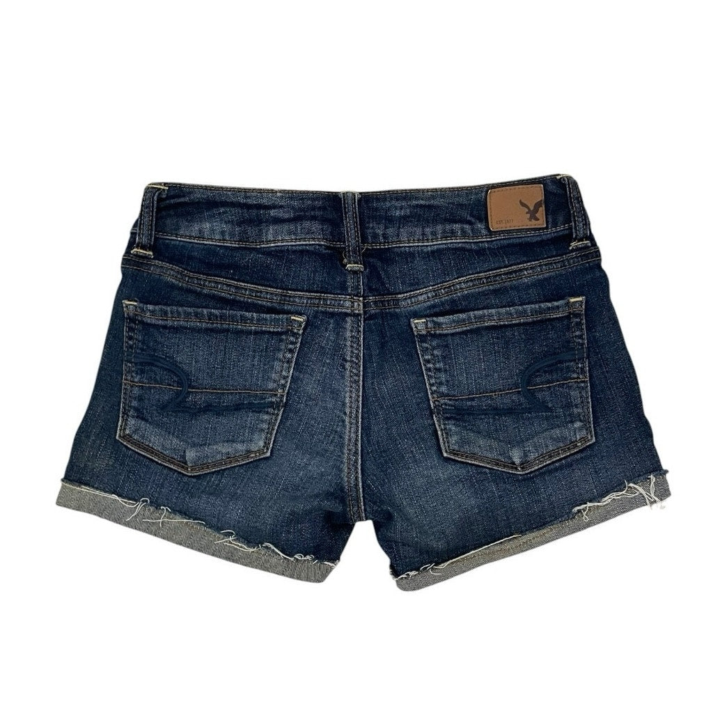 American Eagle Super Stretch Cuffed Mini Jean Shorts