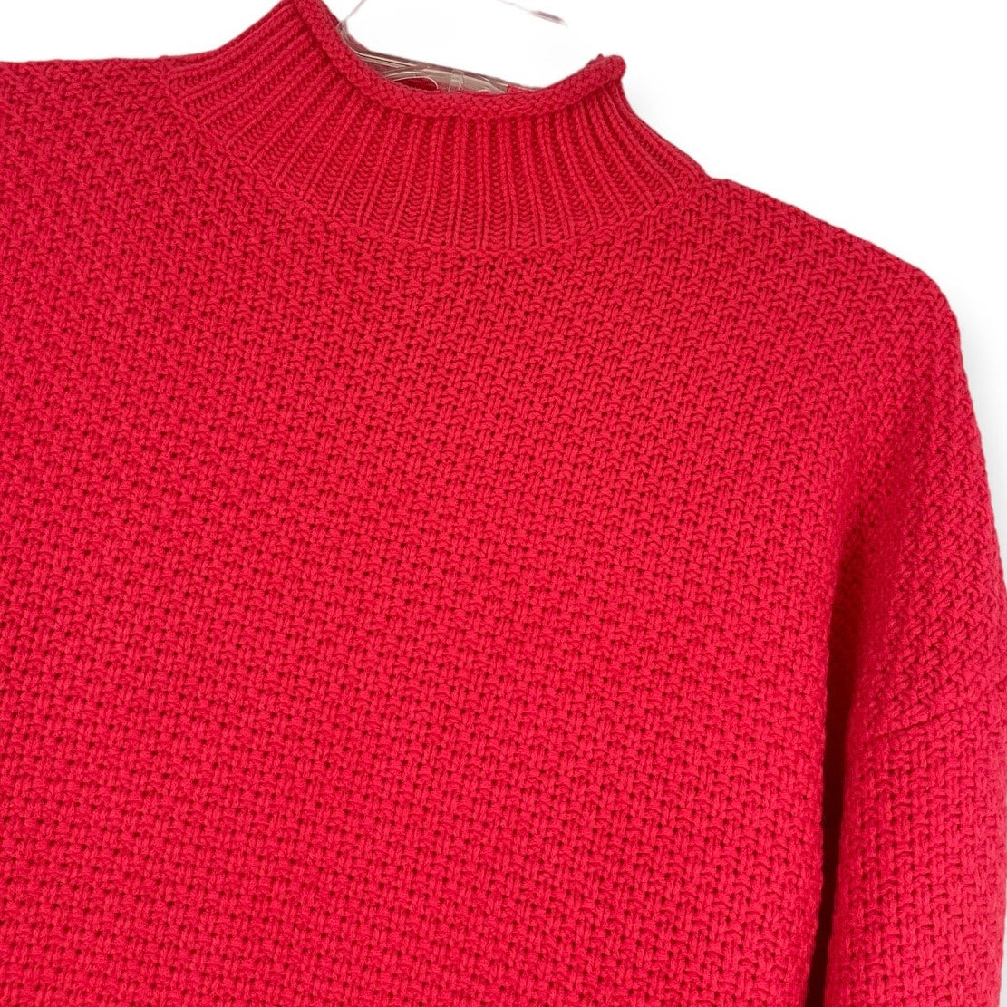 Zesica Bright Pink Knit High Neck Sweater