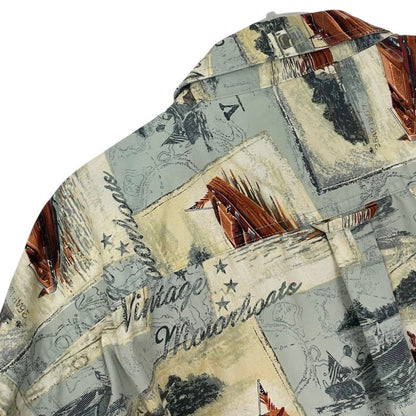 North River Mens Vintage Motorboats Button Down Shirt