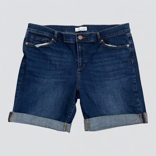 LOFT Denim Midi Cuffed Jean Shorts