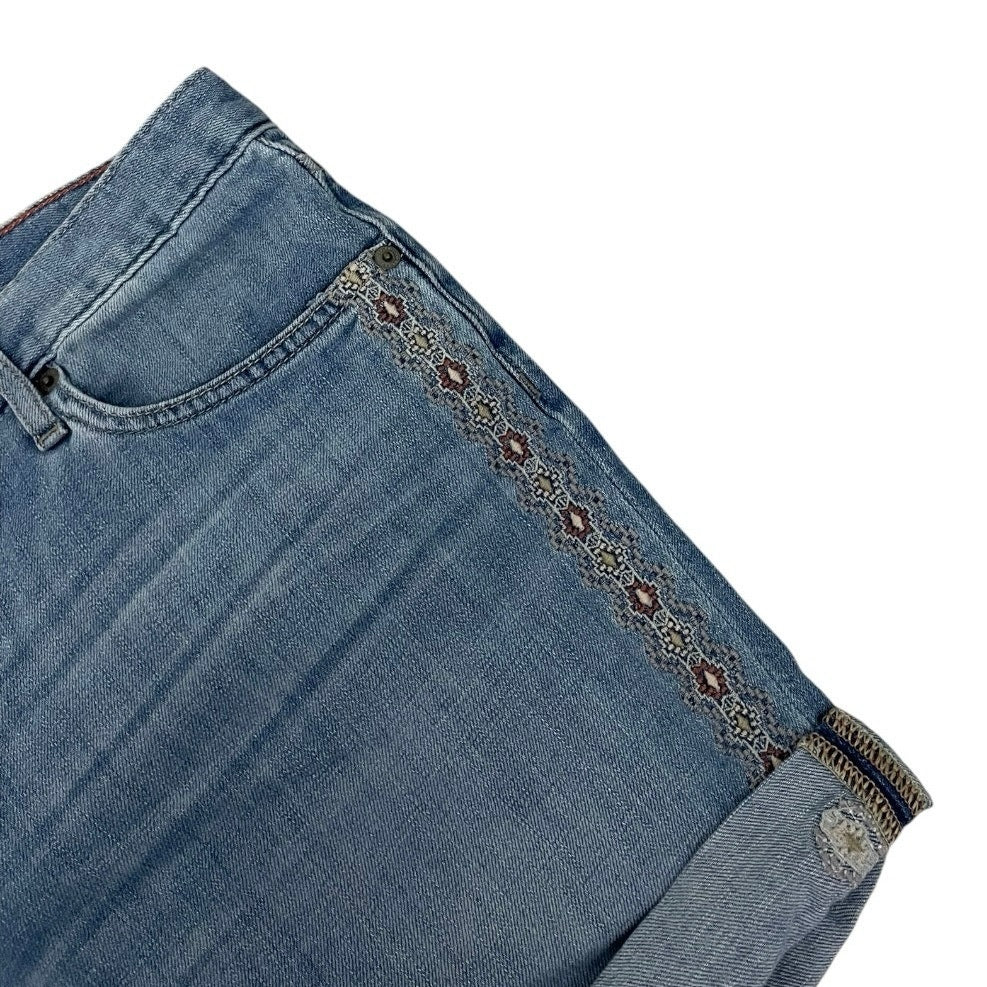 Eddie Bauer Embroidered Cuffed Denim Boyfriend Mini Shorts