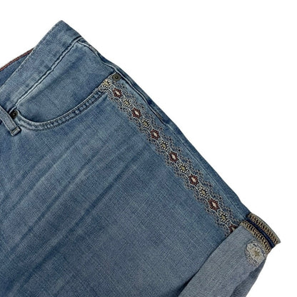 Eddie Bauer Embroidered Cuffed Denim Boyfriend Mini Shorts