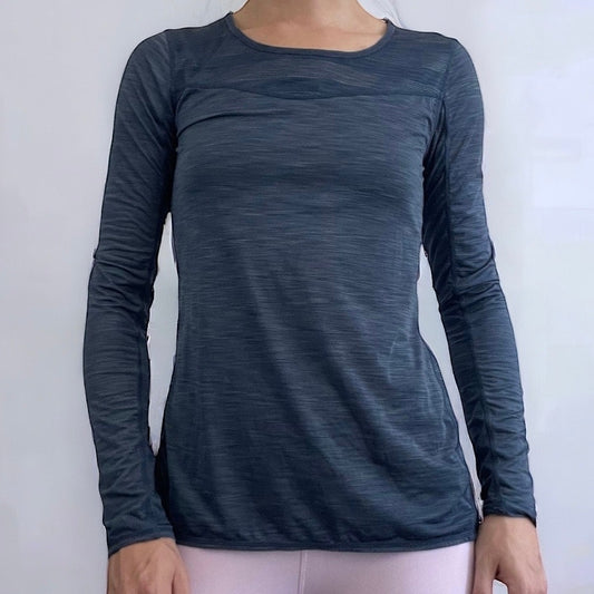 Athleta Sheer Blue Active Long Sleeve Top