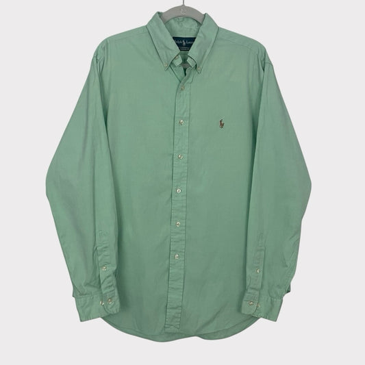 Ralph Lauren Mens Turquoise Long Sleeve Classic Fit Button Down Shirt