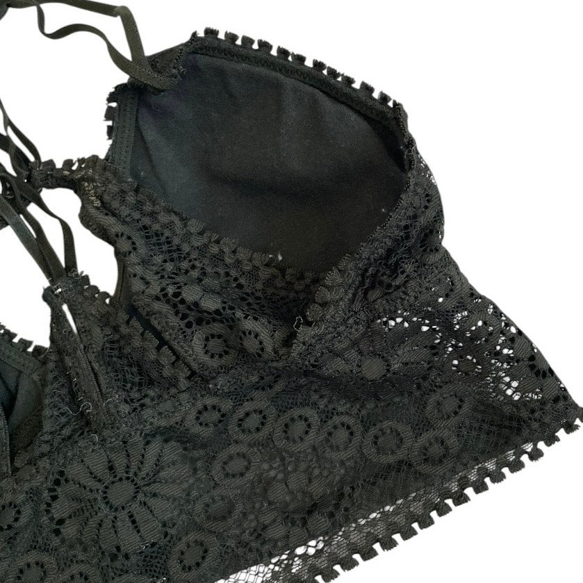 Aerie Dark Green Lace Strappy Back Triangle Padded Bralette