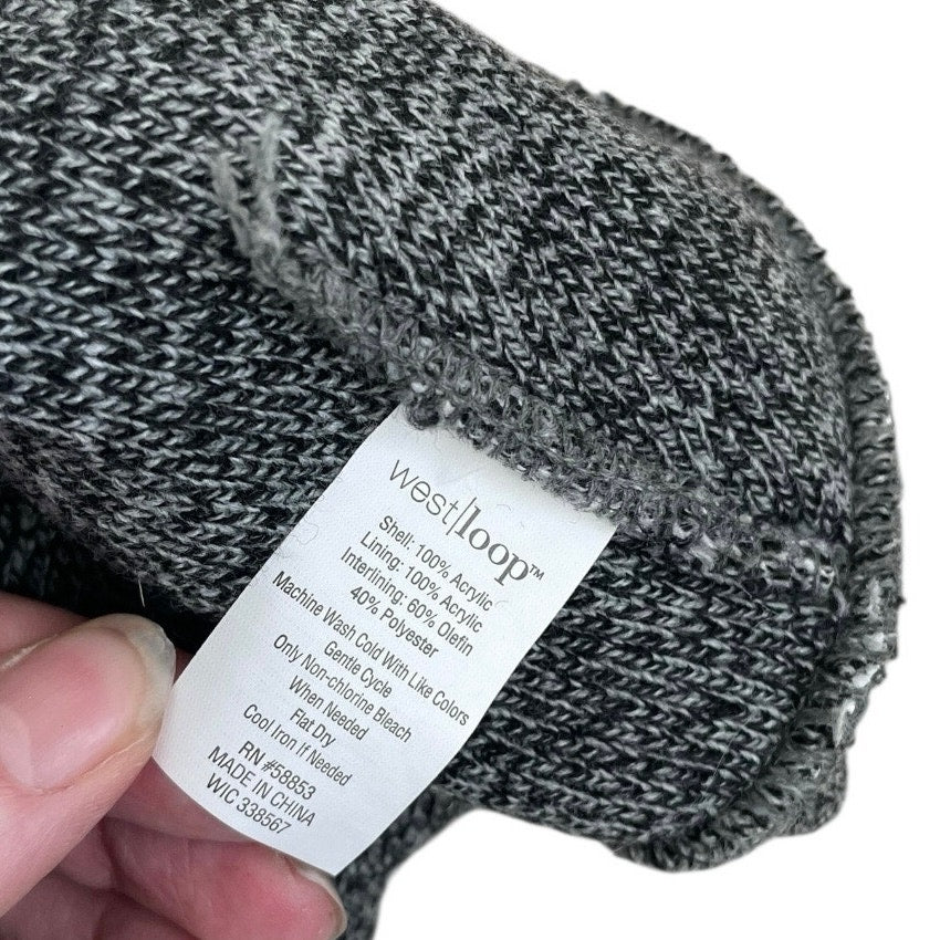 West Loop Grey Knit Beanie Hat