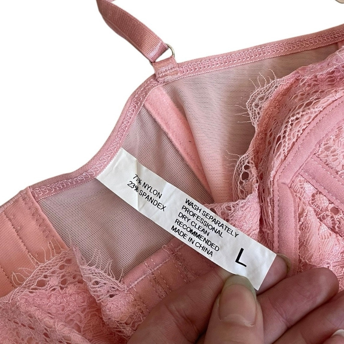 NWT Raxnode Pink Lace Corset Top