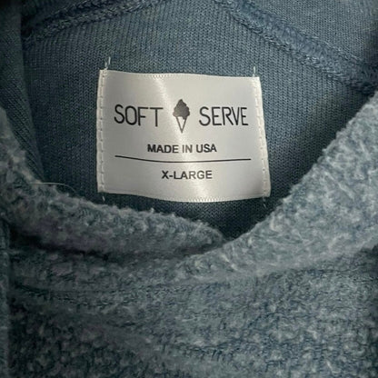 Soft Serve Mens Blue Fleece Hoodie Sweatshirt