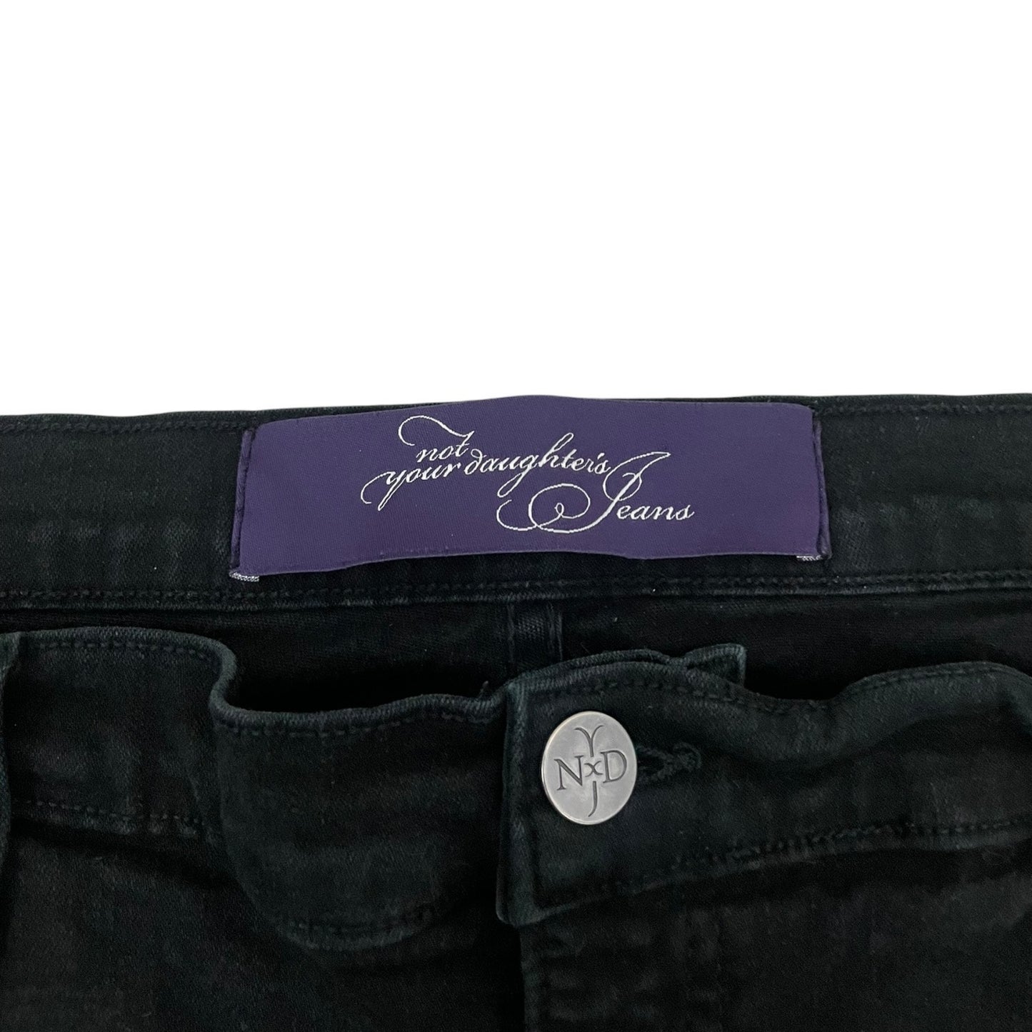 Not Your Daughter's Jeans Vtg Y2K Black Rhinestone Embellished Flare Jeans