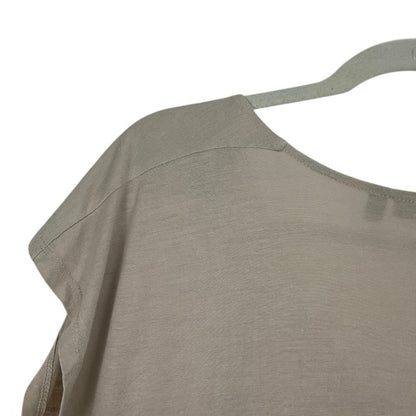 Apt. 9 Tan Sequin Beaded Embroidered V-Neck Short Sleeve Blouse