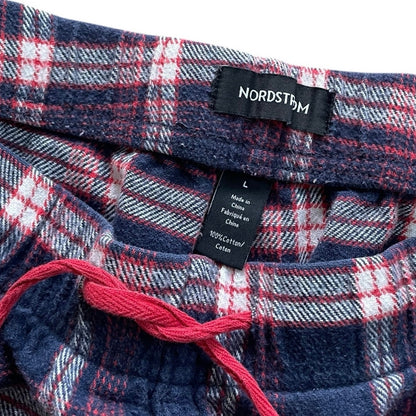 Nordstrom Mens Blue & Red Plaid Cotton Pajama Pants