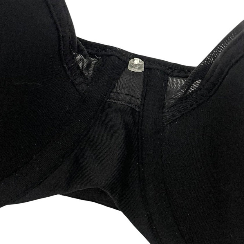 Bali Black Sheer Mesh Rhinestone Underwire Bra