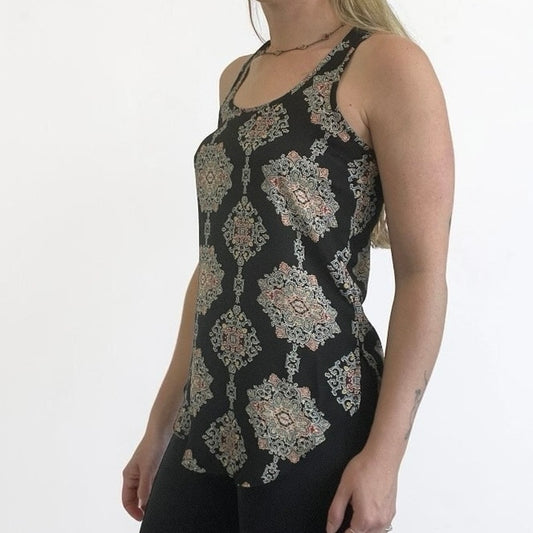 Mossimo Sheer Black Medallion Print Boho Tank Top