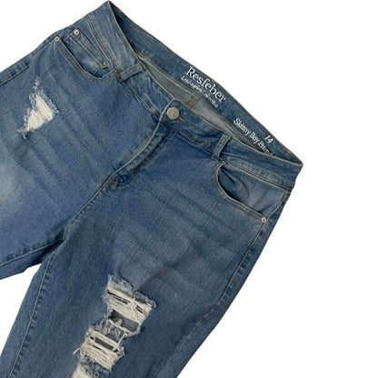Resfeber Distressed Skinny Boy Friend Cuffed Jeans