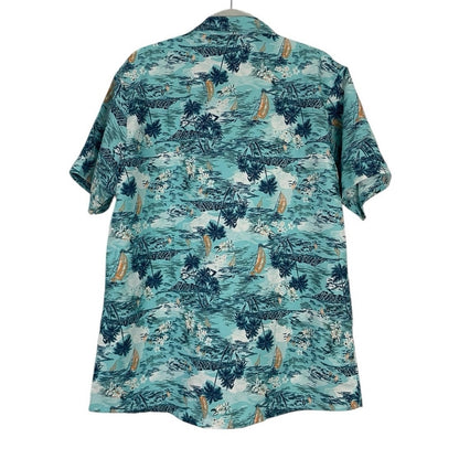 Tailor Pal Love Vintage Blue Hawaiian Short Sleeve Button Down Shirt