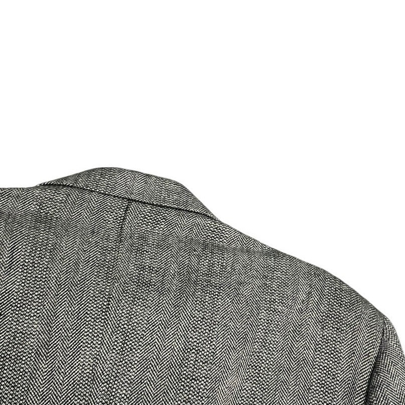 Haggar Mens Grey Gentleman's Fit Imperial Two Button Blazer Suit Coat