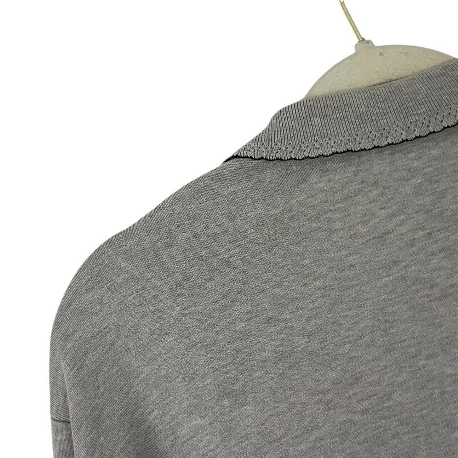 Ralph Lauren Grey Cropped Long Sleeve Top