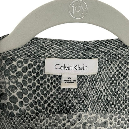 Calvin Klein Grey Snakeskin Button Down Blouse