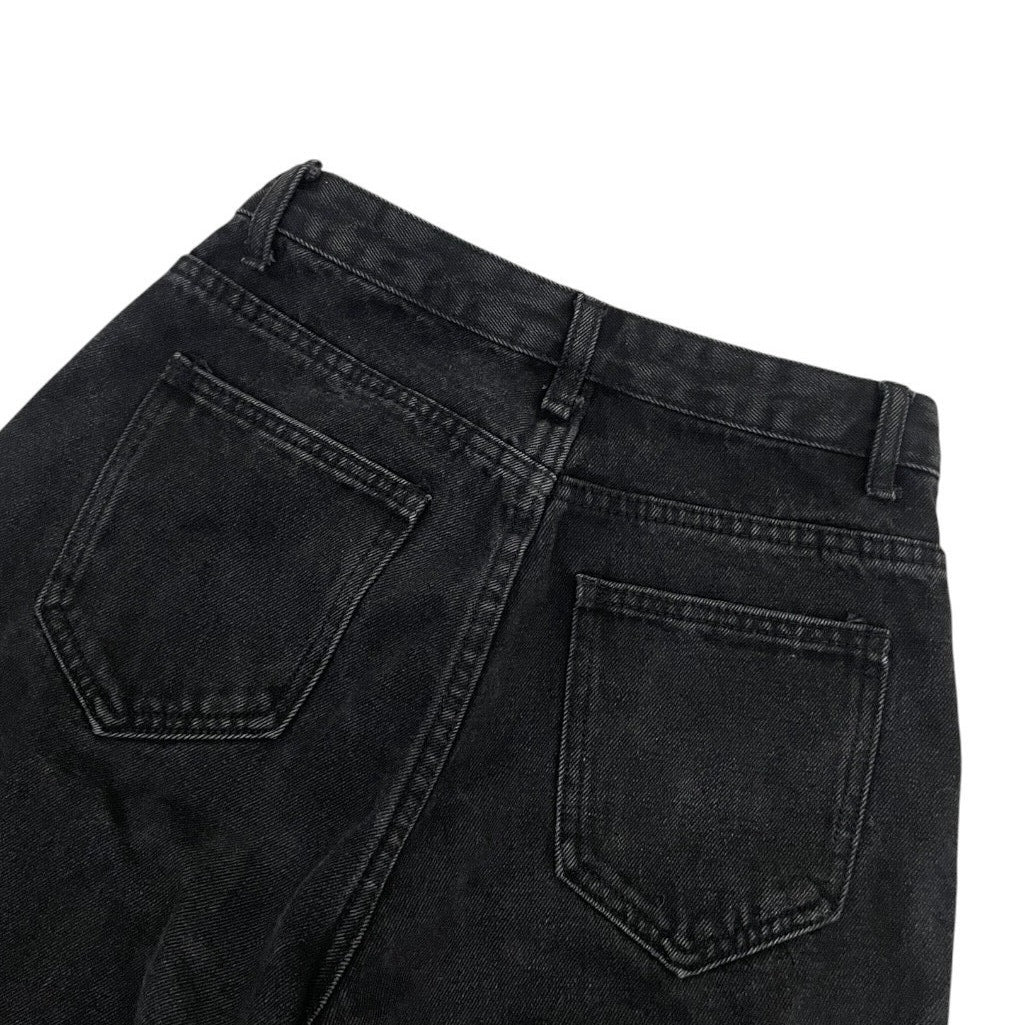 SHEIN Black Distressed High Rise Relaxed Fit Jeans