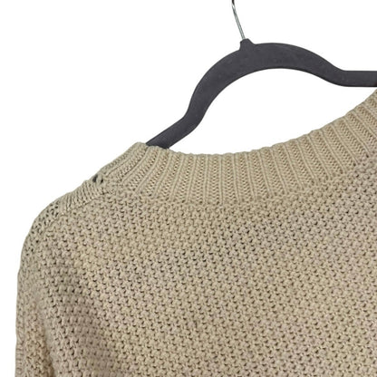 H&M Cream Zig-Zag Knit Crewneck Sweater