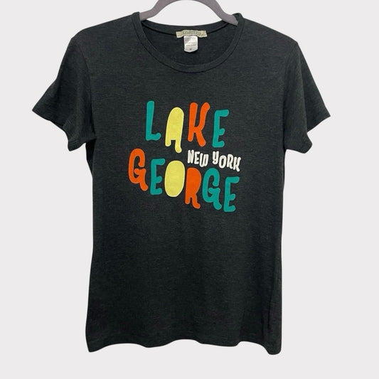 Ouray Sportswear Lake George New York Grey Short Sleeve Graphic Tee