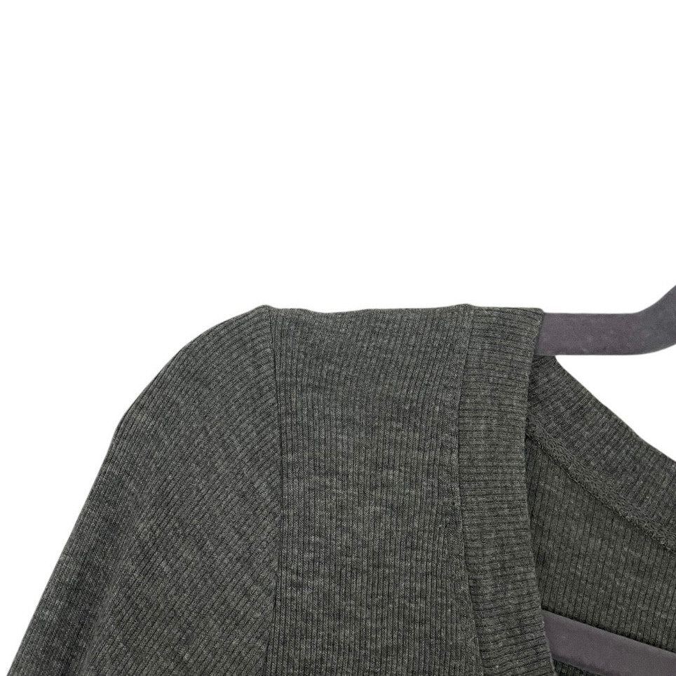 Brandy Melville Grey Long Sleeve Ribbed Top