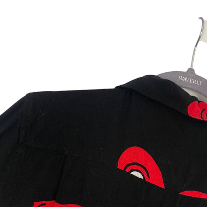 Keith Haring Black & Red Heart Short Sleeve Button Down Shirt