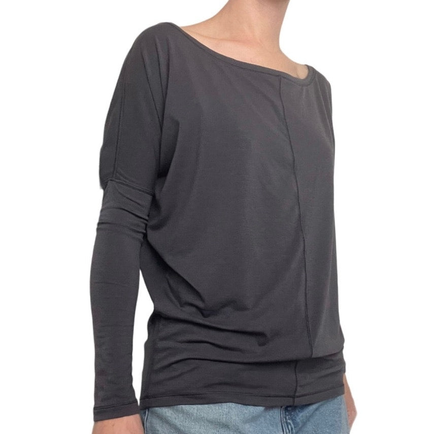 Athleta Soft Grey Long Sleeve Blouse