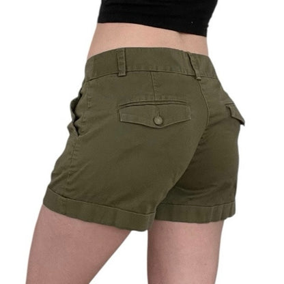 H&M Olive Green Mini Denim Shorts