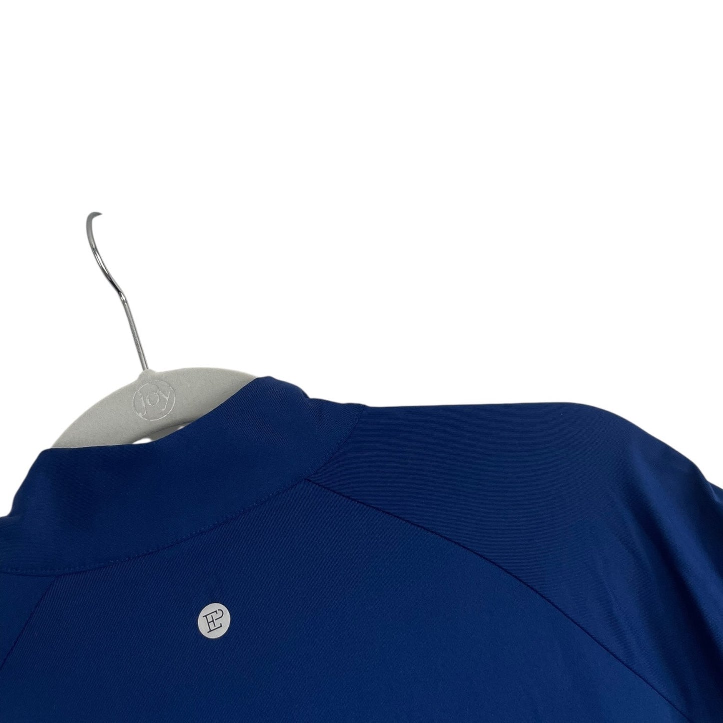 EP New York Navy Blue & White Striped Quarter Zip Active Short Sleeve Polo Shirt