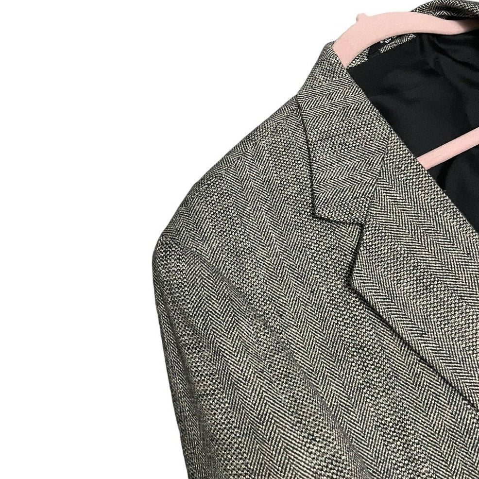 Haggar Mens Grey Gentleman's Fit Imperial Two Button Blazer Suit Coat