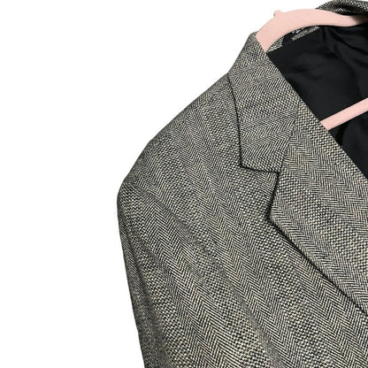 Haggar Mens Grey Gentleman's Fit Imperial Two Button Blazer Suit Coat