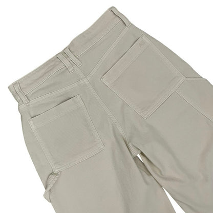 American Eagle Cream Stretch Super High Rise Baggy Wide Leg Pants