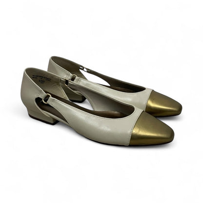 Highlights Vintage Bone Cream & Gold Tip Flats