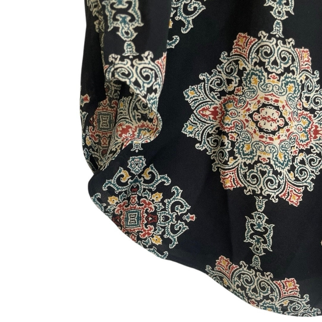 Mossimo Sheer Black Medallion Print Boho Tank Top