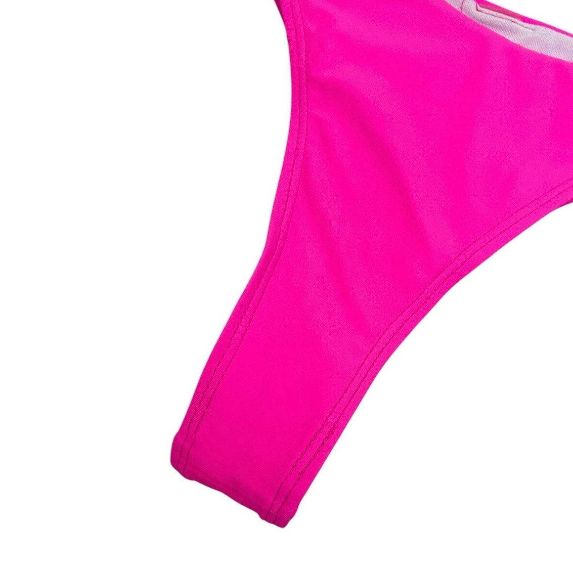 Hot Pink High-Cut Cheeky Thong Bikini Bottoms