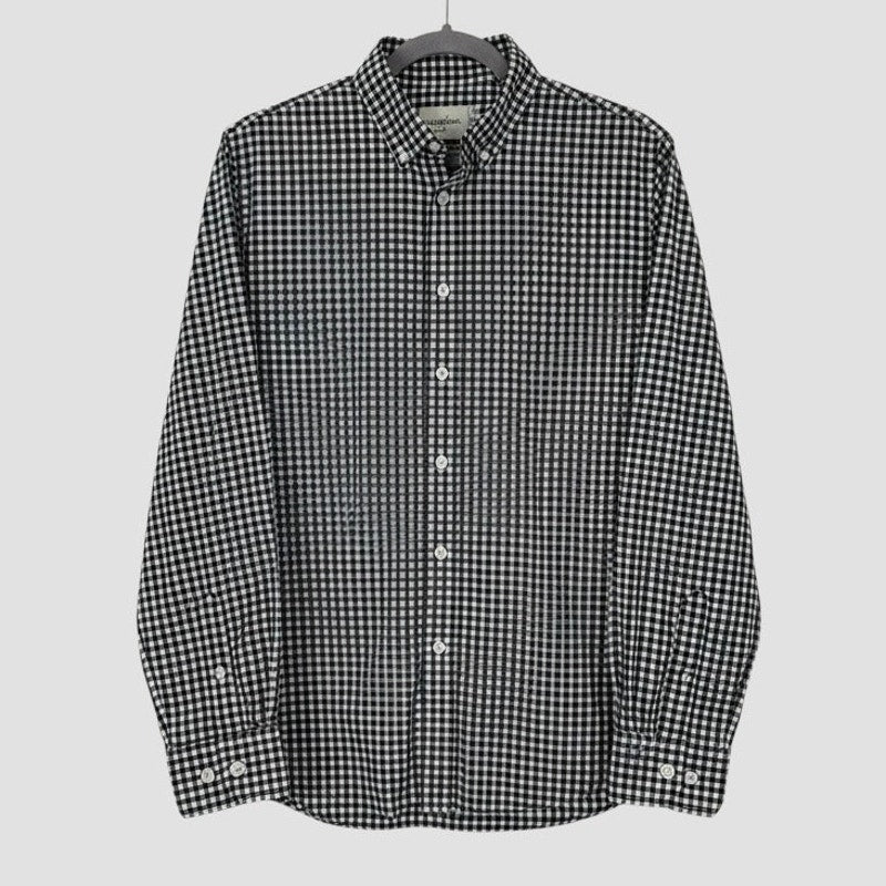 Goodfellow & Co Mens Navy & White Gingham Slim Fit Button Down Shirt