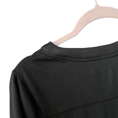 Knox Rose Black A-Line Tiered V-Neck Short Sleeve Mini Dress