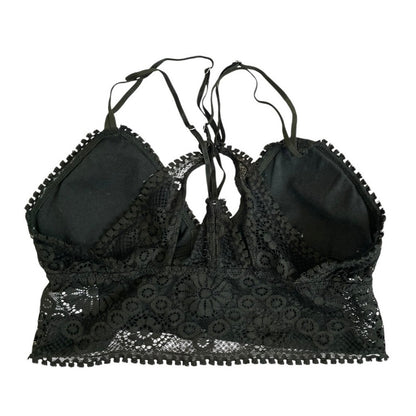 Aerie Dark Green Lace Strappy Back Triangle Padded Bralette