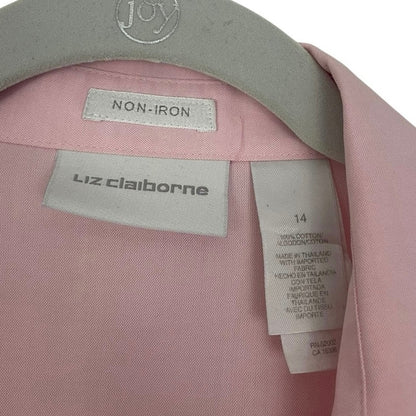 Liz Claiborne Pink Long Sleeve Button Down Blouse