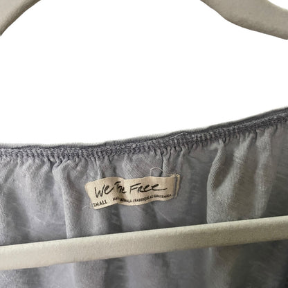 We The Free Light Blue Asymmetrical Scoop Neck Blouse