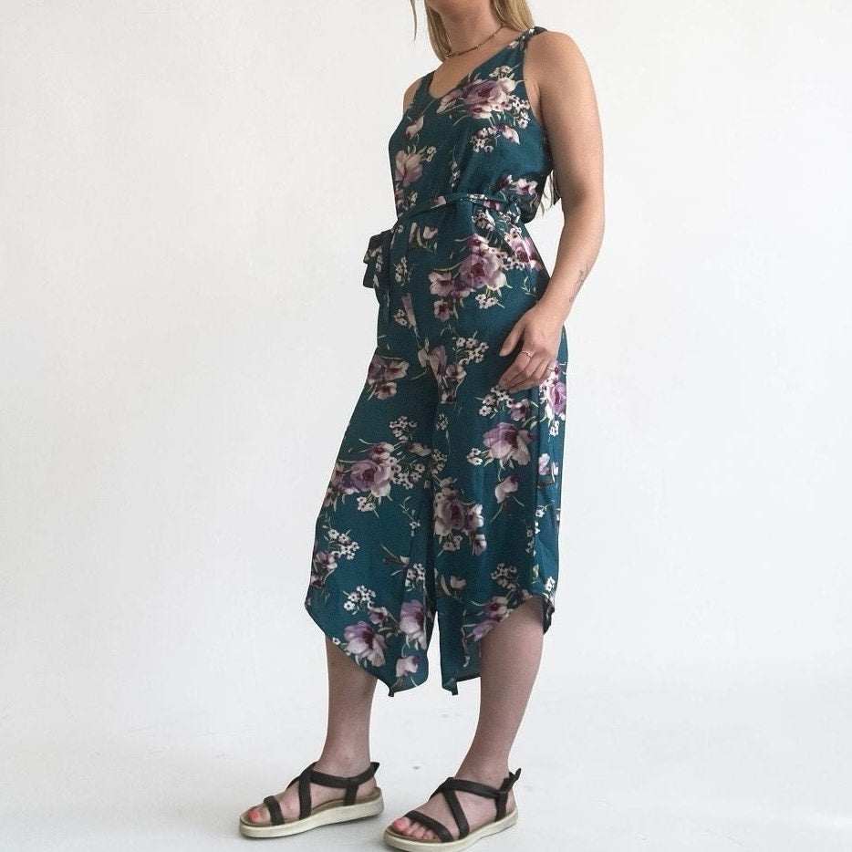 Belongsci Blue & Purple Floral Jumpsuit