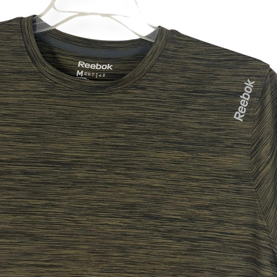 Reebok Mens Green Active Athletic Short Sleeve Top