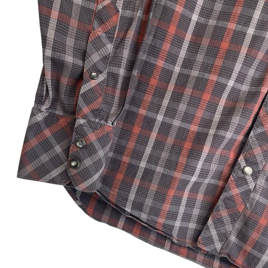 Banana Republic Mens Red & Brown Plaid Long Sleeve Button Down Shirt